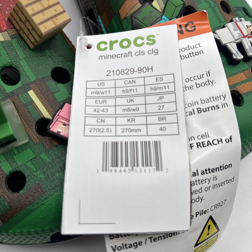 Crocs x MinecraftcClassic Clog‎ 210829-90H - M9/W11 - Picture 10 of 10